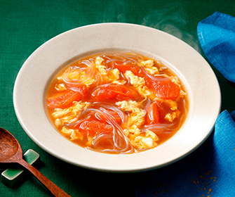 卵とトマトの春雨スープ